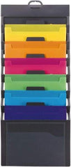 SMEAD - 14-1/4" Wide x 33" High x 1" Deep Polypropylene Wall File - 6 Compartments, Gray - Industrial Tool & Supply