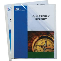 C-LINE - 11" Long x 8-1/2" Wide Report Cover with Binding Bars - White - Industrial Tool & Supply
