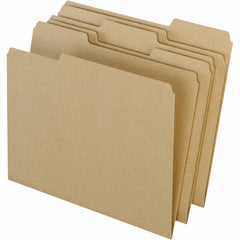 Pendaflex - 11-5/8 x 9-1/2", Letter Size, Natural, File Folders with Top Tab - 11 Point Stock, Assorted Tab Cut Location - Industrial Tool & Supply
