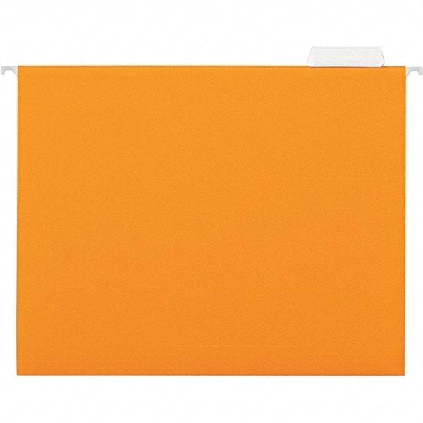 UNIVERSAL - 9-1/2x11-3/4", Letter Size, Orange, Hanging File Folder - 11 Point Stock, 1/5 Tab Cut Location - Industrial Tool & Supply