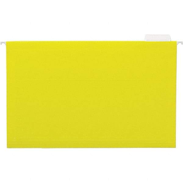 UNIVERSAL - 9-1/2x11-3/4", Legal, Yellow, Hanging File Folder - 11 Point Stock, 1/5 Tab Cut Location - Industrial Tool & Supply