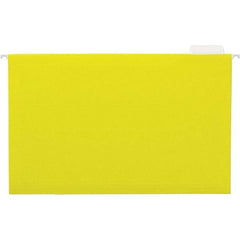 UNIVERSAL - 9-1/2x11-3/4", Legal, Yellow, Hanging File Folder - 11 Point Stock, 1/5 Tab Cut Location - Industrial Tool & Supply