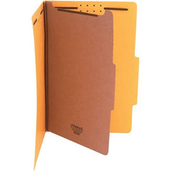 UNIVERSAL - 15 x 10-3/8", Legal, Yellow, Classification Folders with Top Tab Fastener - 25 Point Stock, Right of Center Tab Cut Location - Industrial Tool & Supply