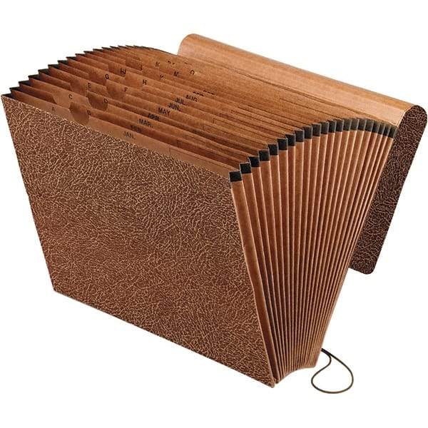 Pendaflex - 12 x 10", Letter Size, Redrope, Expandable File Folders with Elastic Cord Closure - Assorted Tab Cut Location - Industrial Tool & Supply