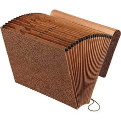 Pendaflex - 12 x 10", Letter Size, Redrope, Expandable File Folders with Elastic Cord Closure - Assorted Tab Cut Location - Industrial Tool & Supply