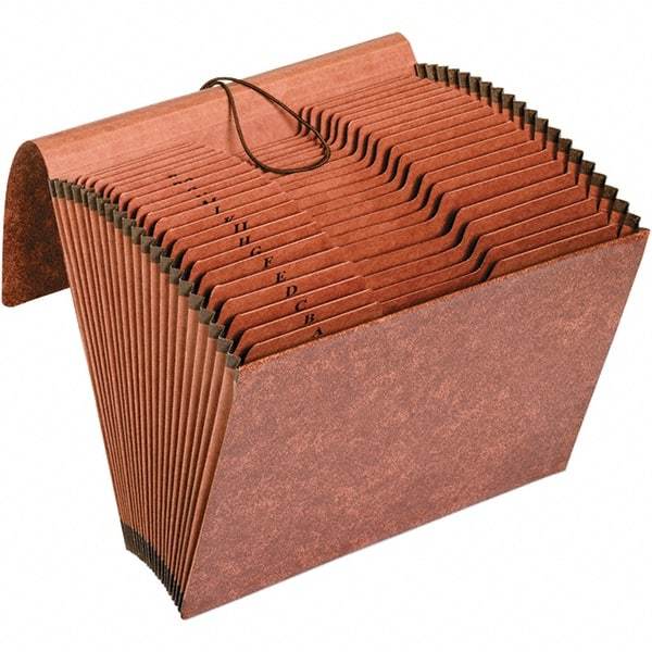 Pendaflex - 12 x 10", Letter Size, Brown, Expandable File Folders with Elastic Cord Closure - 1/3 Tab Cut Location - Industrial Tool & Supply