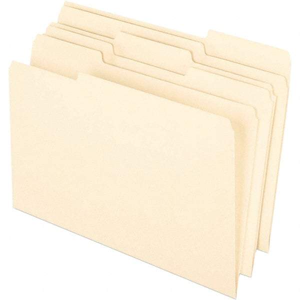 Pendaflex - 14-5/8 x 9-1/2", Legal, Manila, File Folders with Top Tab - 11 Point Stock, Assorted Tab Cut Location - Industrial Tool & Supply
