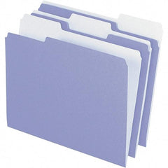Pendaflex - 11-5/8 x 9-1/2", Letter Size, Lavender, File Folders with Top Tab - 11 Point Stock, Assorted Tab Cut Location - Industrial Tool & Supply