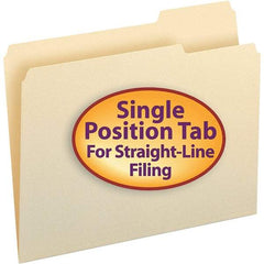 SMEAD - 11-5/8 x 9-1/2", Letter Size, Manila, File Folders with Top Tab - 11 Point Stock, 1/3 Tab Cut Location - Industrial Tool & Supply