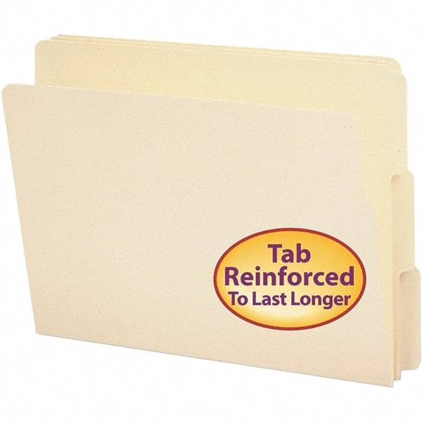 SMEAD - 12-1/4 x 9-1/2", Letter Size, Manila, File Folders with End Tab - 11 Point Stock, Assorted Tab Cut Location - Industrial Tool & Supply