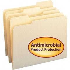 SMEAD - 11-5/8 x 9-1/2", Letter Size, Manila, File Folders with Top Tab - 11 Point Stock, Assorted Tab Cut Location - Industrial Tool & Supply