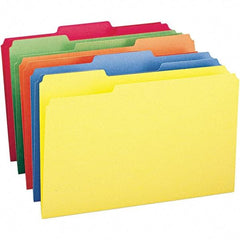 SMEAD - 14-3/4 x 9-1/2", Legal, Assorted Colors, File Folders with Top Tab - 11 Point Stock, Assorted Tab Cut Location - Industrial Tool & Supply