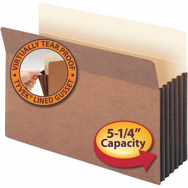 SMEAD - 14-3/4 x 9-1/2", Legal, Redrope, 5-1/4" Expanding Wallet - 11 Point Stock, Straight Tab Cut Location - Industrial Tool & Supply