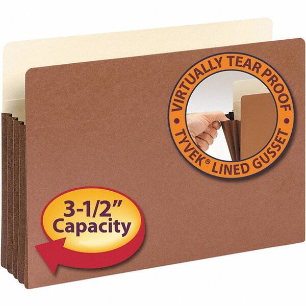 SMEAD - 14-3/4 x 9-1/2", Legal, Redrope, 3-1/2" Expanding Wallet - 11 Point Stock, Straight Tab Cut Location - Industrial Tool & Supply