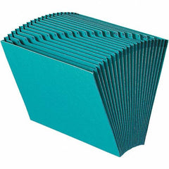 SMEAD - 12 x 10", Letter Size, Teal, A-Z Indexed Expanding Files - Assorted Tab Cut Location - Industrial Tool & Supply