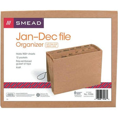 SMEAD - 12 x 10", Letter Size, Kraft, Expansion Folders - Assorted Tab Cut Location - Industrial Tool & Supply