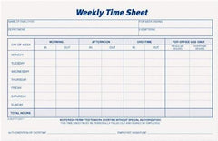 TOPS - 8-1/2" High x 5-1/2" Wide Weekly Time Sheets - Purple, White, Use with Manual Entries - Industrial Tool & Supply