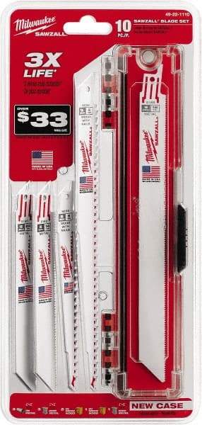 Milwaukee Tool - Reciprocating Saw Blade Sets Blade Material: Bi-Metal Minimum Blade Length (Inch): 6 - Industrial Tool & Supply