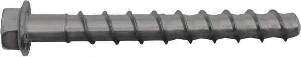 Powers Fasteners - 5/8" Diam, 5/8" Drill, 6" OAL, 2" Min Embedment Machine Screw Anchor Concrete Anchor - 1018 Case Hardened Steel, Galvanized Finish, Hex Head, Hex Drive - Industrial Tool & Supply