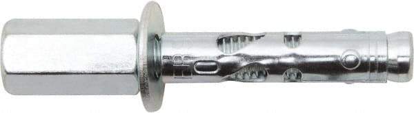 Powers Fasteners - 1/2" Diam, 1/2" Drill, 2-1/4" OAL, 2" Min Embedment Sleeve Concrete Anchor - 1018 Steel, Zinc-Plated Finish, Hex Head, Hex Drive, 2-1/4" Thread Length - Industrial Tool & Supply