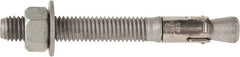 Powers Fasteners - 3/8" Diam, 3/8" Drill, 5" OAL, 2-1/2" Min Embedment Wedge Expansion Concrete Anchor - 1035 Carbon Steel, Hot Dipped Galvanized Finish, Hex Nut Head, Hex Drive, 3-5/8" Thread Length - Industrial Tool & Supply