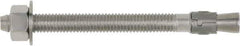 Powers Fasteners - 1/4" Diam, 1/4" Drill, 1-3/4" OAL, 2-3/4" Min Embedment Wedge Expansion Concrete Anchor - 316 Stainless Steel, Hex Head, Hex Drive, 3/4" Thread Length - Industrial Tool & Supply