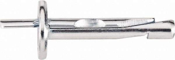 Powers Fasteners - 1/4" Diam, 6mm Drill, 1-3/8" OAL, Hammer Drive Concrete Anchor - 1008 Carbon Steel, Zinc-Plated Finish, Flat Head, Hammer Drive - Industrial Tool & Supply