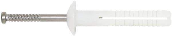 Powers Fasteners - 1/4" Diam, 1/4" Drill, 1-1/2" OAL, 3-5/8" Min Embedment Hammer Drive Concrete Anchor - 304 Nylon/Stainless Steel, Flat Head, Hammer Drive - Industrial Tool & Supply