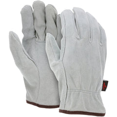Drivers Glove - Natural Pearl Gray Split Leather - Select Grade - Straight Thumb - Size Large - Industrial Tool & Supply