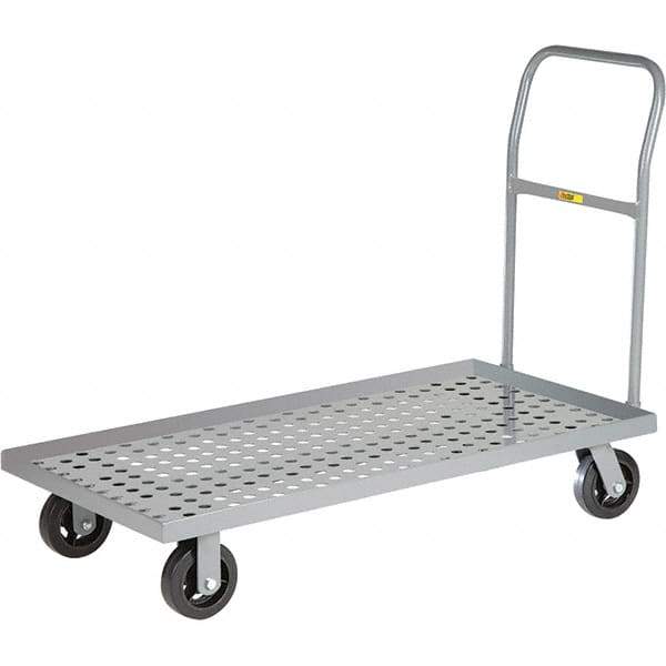 Little Giant - 1,600 Lb Capacity Steel Platform Truck - Steel Deck, 24" OAW, 36" Platform Length, Mold On Rubber Casters - Industrial Tool & Supply