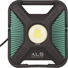Advanced Lighting Systems - Black & Turquoise Spot Light with Bluetooth - 10,000 Lumens, Corded, LED Lamp - Industrial Tool & Supply