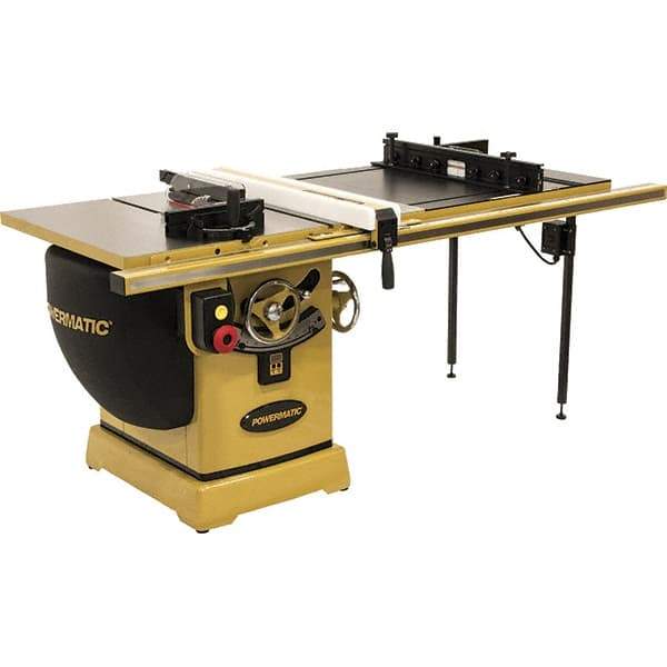 Jet - 10" Blade Diam, 5/8" Arbor Diam, 1 Phase Table Saw - 3 hp, 230 Volt, 11-1/4" Cutting Depth - Industrial Tool & Supply