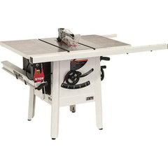 Jet - 10" Blade Diam, 5/8" Arbor Diam, 1 Phase Table Saw - 1-3/4 hp, 27" Wide, 115 Volt, 3-1/8" Cutting Depth - Industrial Tool & Supply