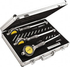 Starrett - 50" to 160" Dial Bore Gage Set - 0.01mm Graduation, 300" Gage, Hardened Tool Steel - Industrial Tool & Supply
