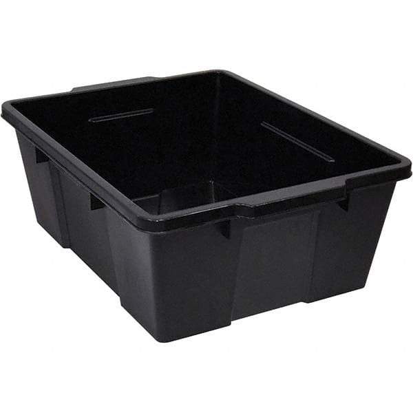 Quantum Storage - 50 Lb Load Capacity Black Polypropylene Tote Container - Stacking, Nesting, 7.8" Long x 15.9" Wide x 21" High - Industrial Tool & Supply