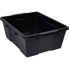 Quantum Storage - 50 Lb Load Capacity Black Polypropylene Tote Container - Stacking, Nesting, 7.8" Long x 15.9" Wide x 21" High - Industrial Tool & Supply