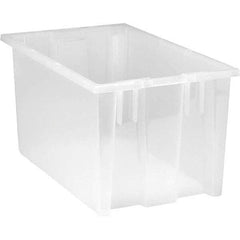 Quantum Storage - 90 Lb Load Capacity Clear Polypropylene Tote Container - Stacking, Nesting, 9" Long x 11" Wide x 18" High - Industrial Tool & Supply