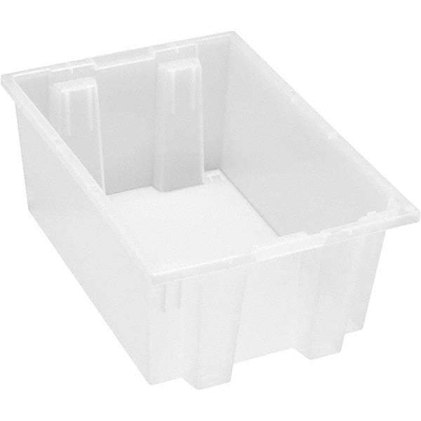 Quantum Storage - 65 Lb Load Capacity Clear Polypropylene Tote Container - Stacking, Nesting, 8" Long x 13-1/2" Wide x 19-1/2" High - Industrial Tool & Supply