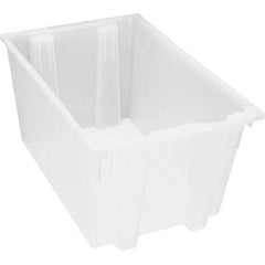 Quantum Storage - 100 Lb Load Capacity Clear Polypropylene Tote Container - Stacking, Nesting, 15" Long x 19-1/2" Wide x 29" High - Industrial Tool & Supply
