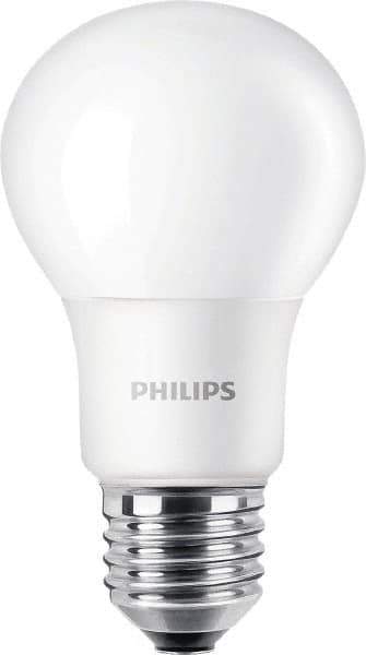 Philips - 5 Watt LED Residential/Office Medium Screw Lamp - 2,700°K Color Temp, 450 Lumens, 120 Volts, Dimmable, A19, 15,000 hr Avg Life - Industrial Tool & Supply