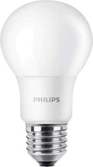 Philips - 5 Watt LED Residential/Office Medium Screw Lamp - 2,700°K Color Temp, 450 Lumens, 120 Volts, Dimmable, A19, 15,000 hr Avg Life - Industrial Tool & Supply
