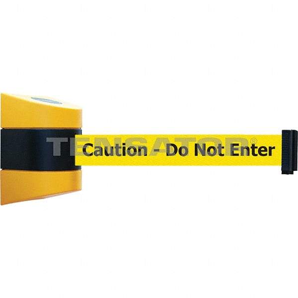 Tensator - 5-1/2" High x 3-1/4" Long x 3-1/4" Wide Magnetic Wall Mount Barrier - Metal, Yellow Powdercoat Finish, Black/Yellow, Use with Wall Mount - Industrial Tool & Supply