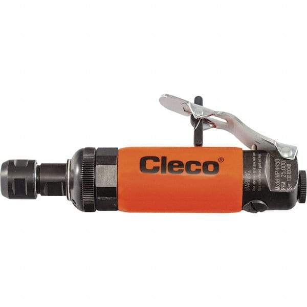 Cleco - 1/4" Collet, Straight Handle, Air Straight Die Grinder - 25,000 RPM, Front Exhaust, 23 CFM, 0.5 hp, 6.2 bar, 1/4" Inlet - Industrial Tool & Supply