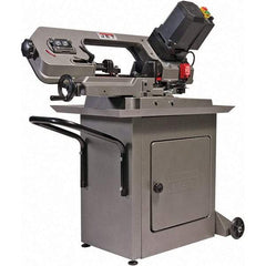 Jet - 5 x 6" Max Capacity, Manual Variable Speed Pulley Horizontal Bandsaw - 80 to 230 SFPM Blade Speed, 115 Volts, 45°, 1/2 hp, 3 Phase - Industrial Tool & Supply