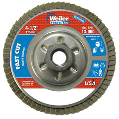 ‎4-1/2″ Vortec Pro Abrasive Flap Disc, Angled, Aluminum Backing, 80Z, 5/8″-11 UNC Nut - Industrial Tool & Supply
