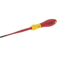 Wiha - 3.5mm Blade Width, Slotted Screwdriver - 100mm Blade Length, Impact & Chemical Resistant Handle - Industrial Tool & Supply