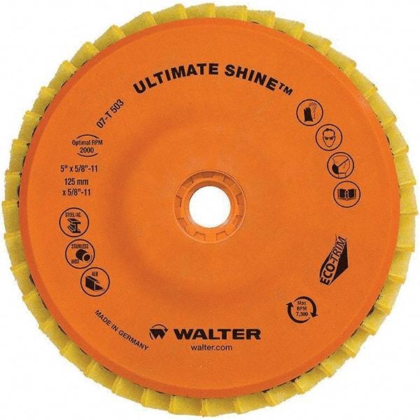 WALTER Surface Technologies - 4-1/2" Disc Diam, 5/8-11 Center Hole, Type 27 Aluminum Oxide Flap Disc - 7,300 Max RPM, Cloth Backing, Arbor Attaching System, Non-Woven - Industrial Tool & Supply