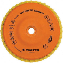 WALTER Surface Technologies - 4-1/2" Disc Diam, 5/8-11 Center Hole, Type 27 Aluminum Oxide Flap Disc - 7,300 Max RPM, Cloth Backing, Arbor Attaching System, Non-Woven - Industrial Tool & Supply