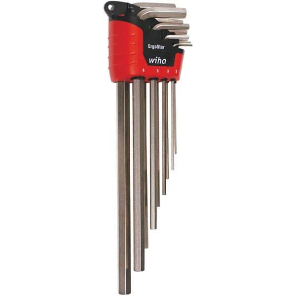 Wiha - 9 Piece, L-Key Long Arm Hex Key Set - 1.5 to 10mm Range, Nickel Plated - Industrial Tool & Supply