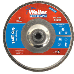 ‎7″ Vortec Pro Abrasive Flap Disc, Angled, Aluminum Backing, 40Z, 5/8″-11 UNC Nut - Industrial Tool & Supply